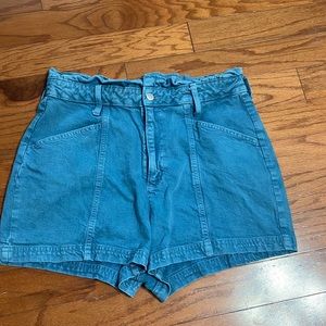 Blue denim shorts